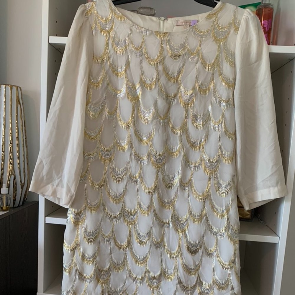 Metallic Silk Dress